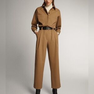 Massimo Dutti Cotton Lyocell Utility Jumpsuit -  M